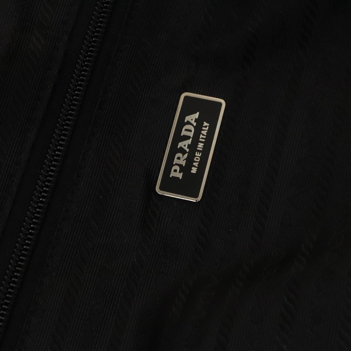 PRADA Suitcase Nylon Black Silver Auth bs28547