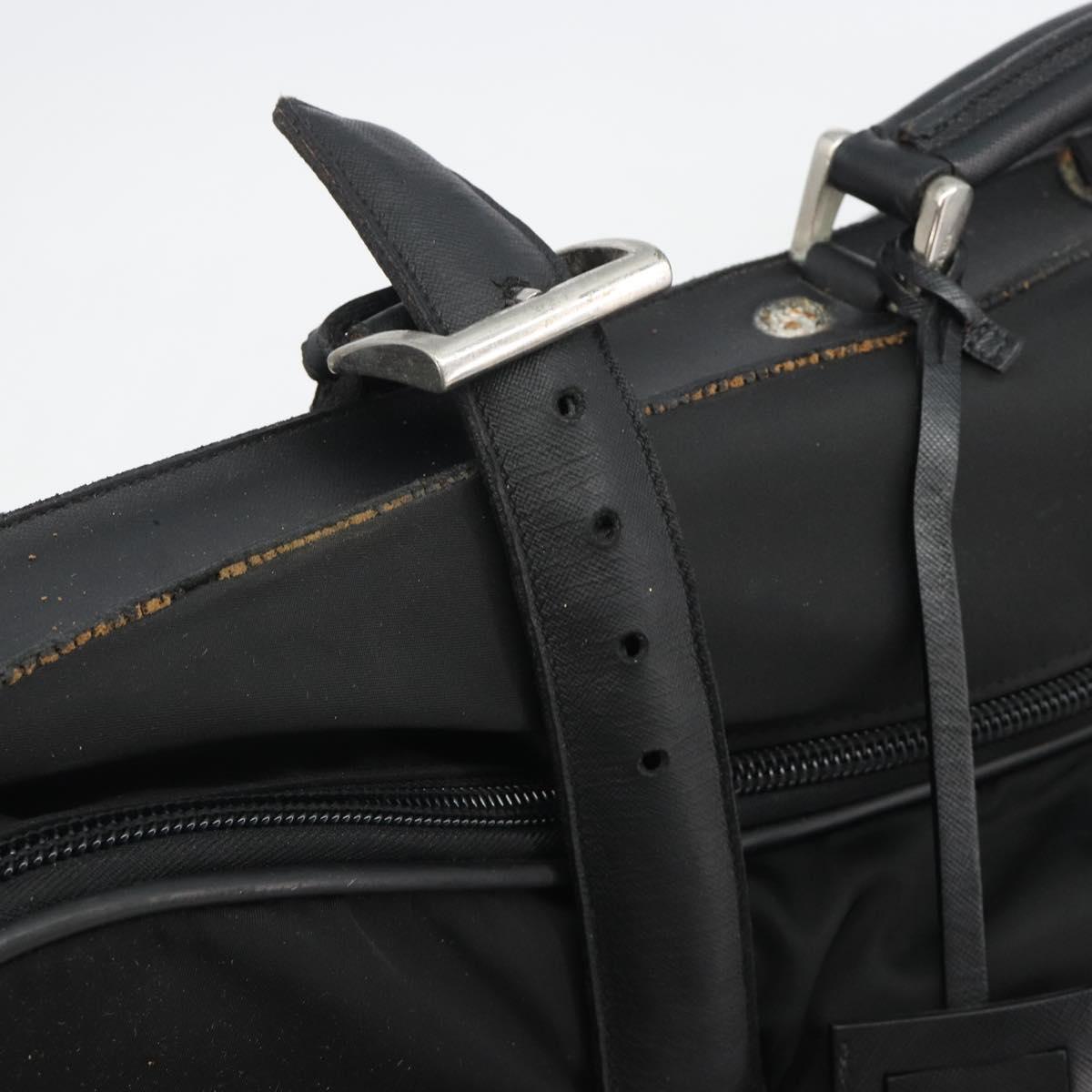 PRADA Suitcase Nylon Black Silver Auth bs28547