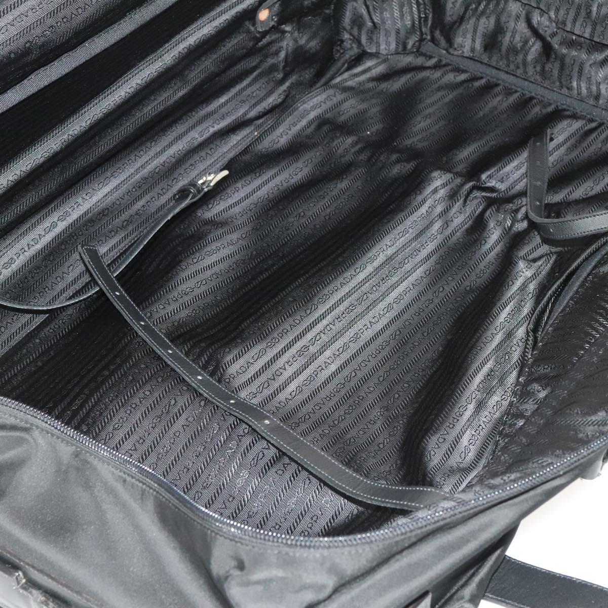 PRADA Suitcase Nylon Black Silver Auth bs28547