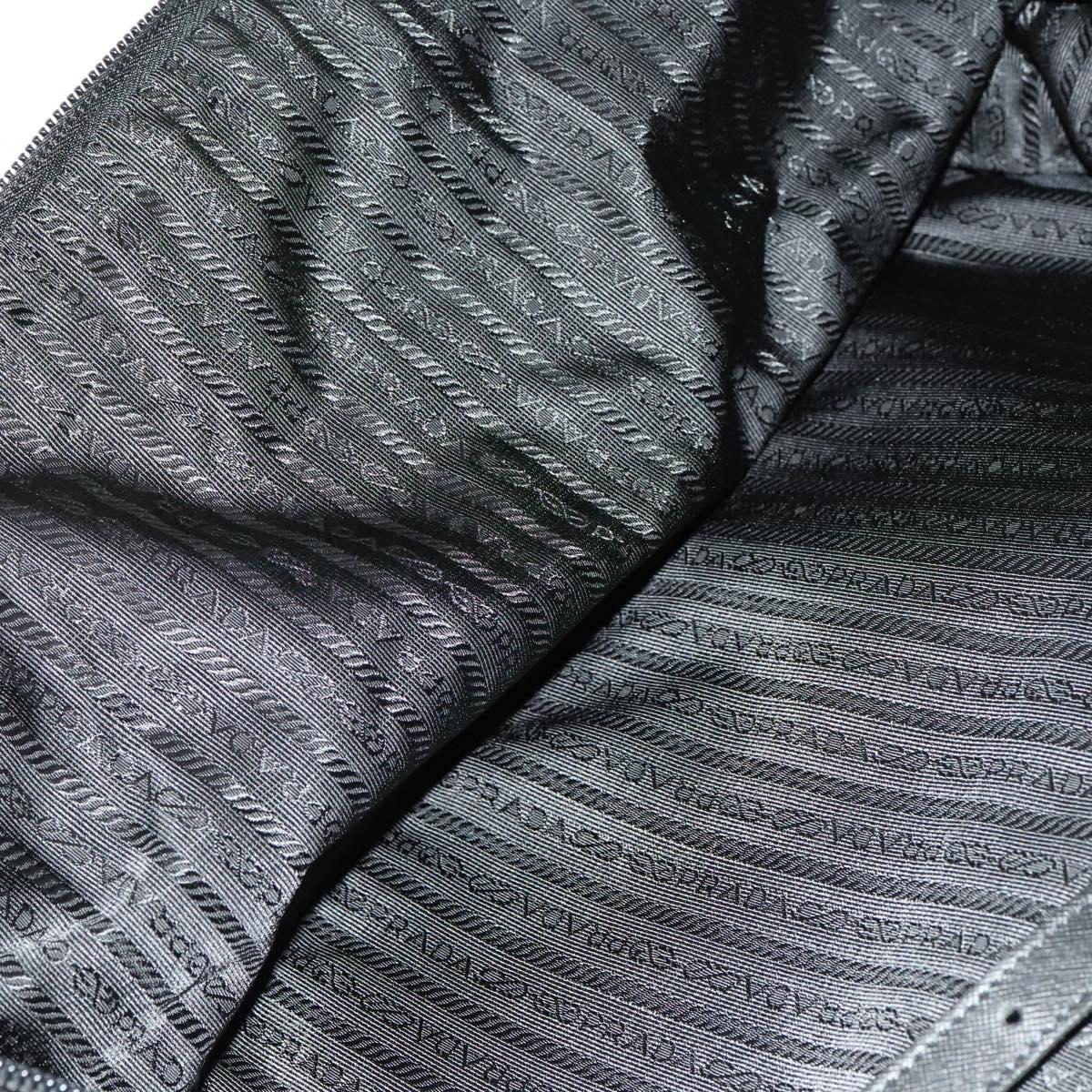 PRADA Suitcase Nylon Black Silver Auth bs28547