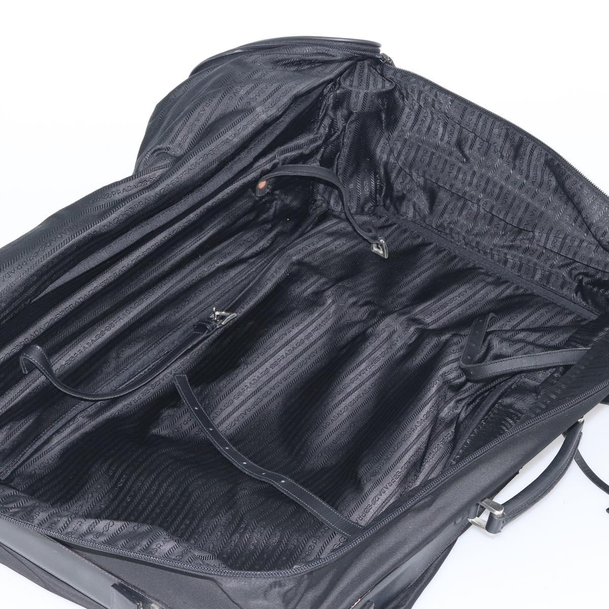 PRADA Suitcase Nylon Black Silver Auth bs28547