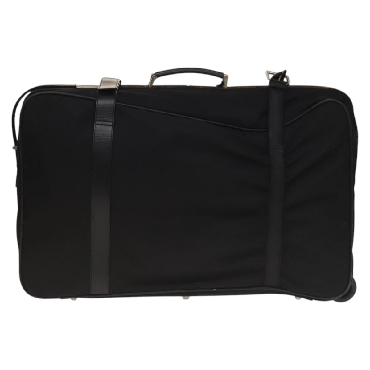 PRADA Suitcase Nylon Black Silver Auth bs28547