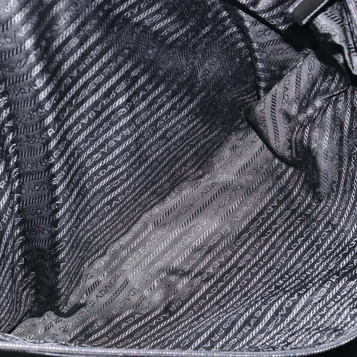 PRADA Suitcase Nylon Black Silver Auth bs28547