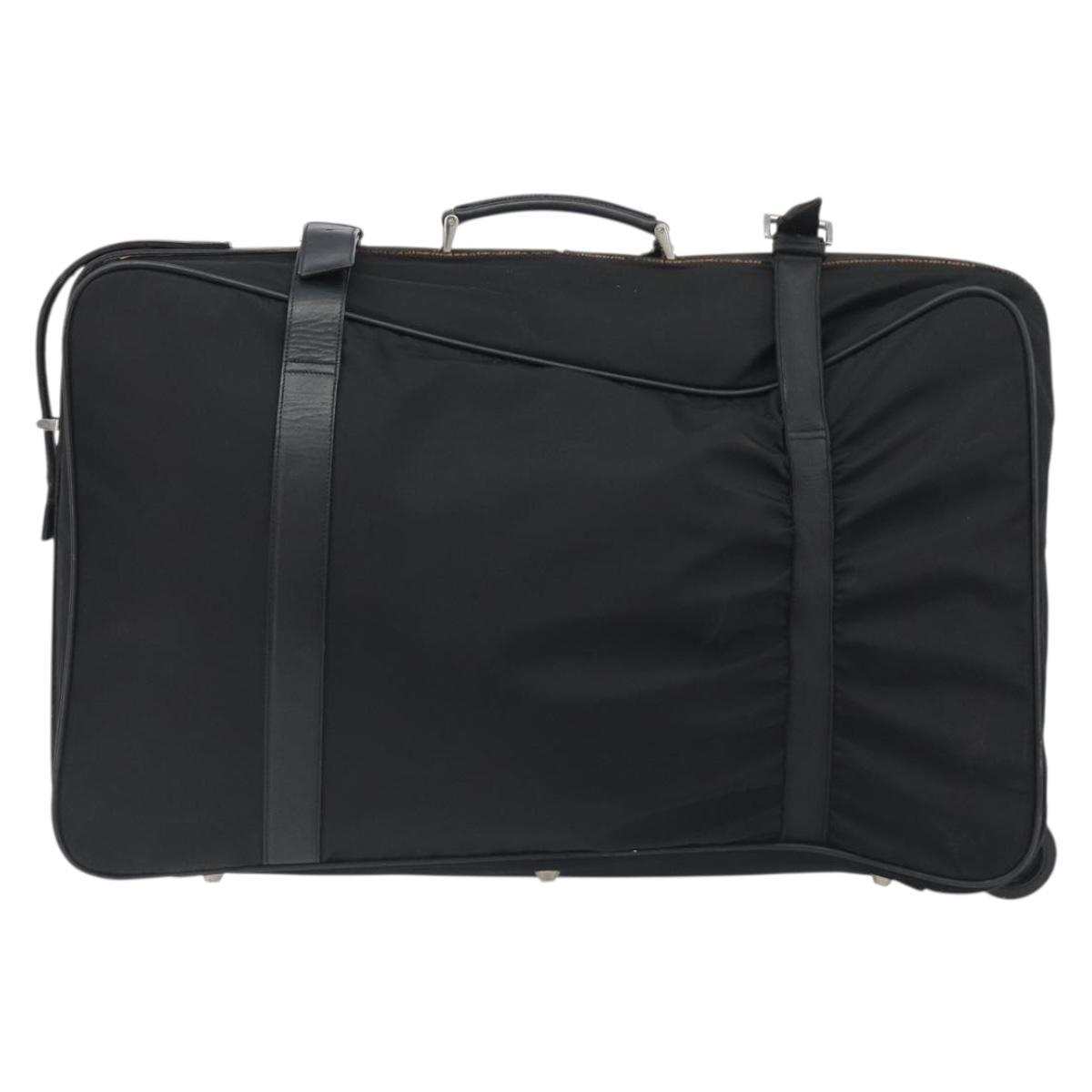 PRADA Suitcase Nylon Black Silver Auth bs28547