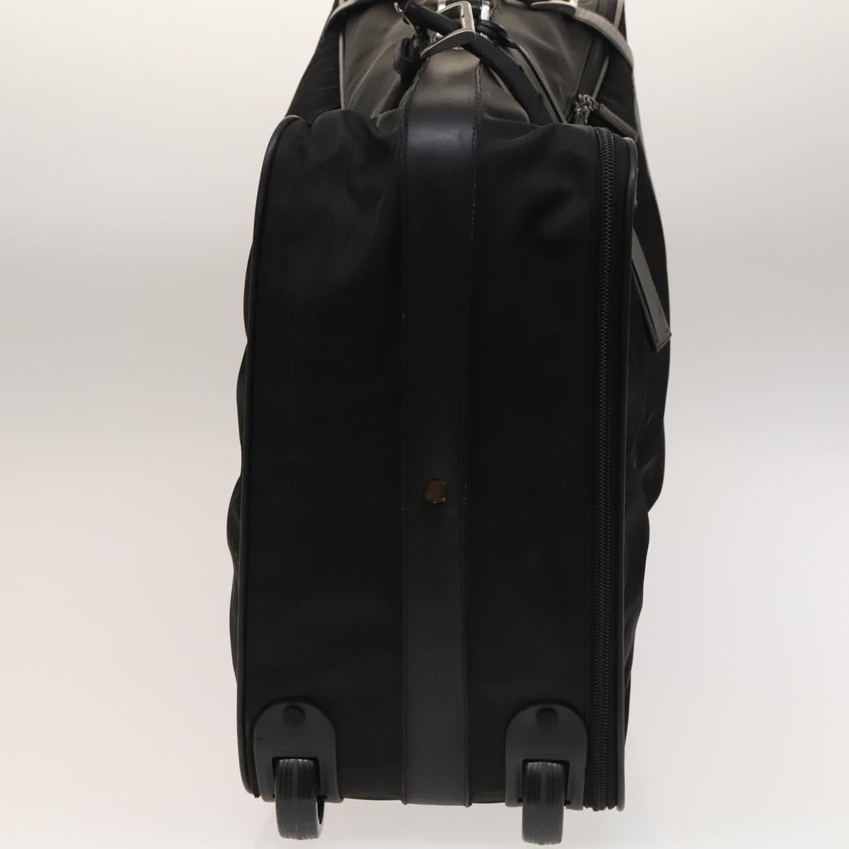 PRADA Suitcase Nylon Black Silver Auth bs28547