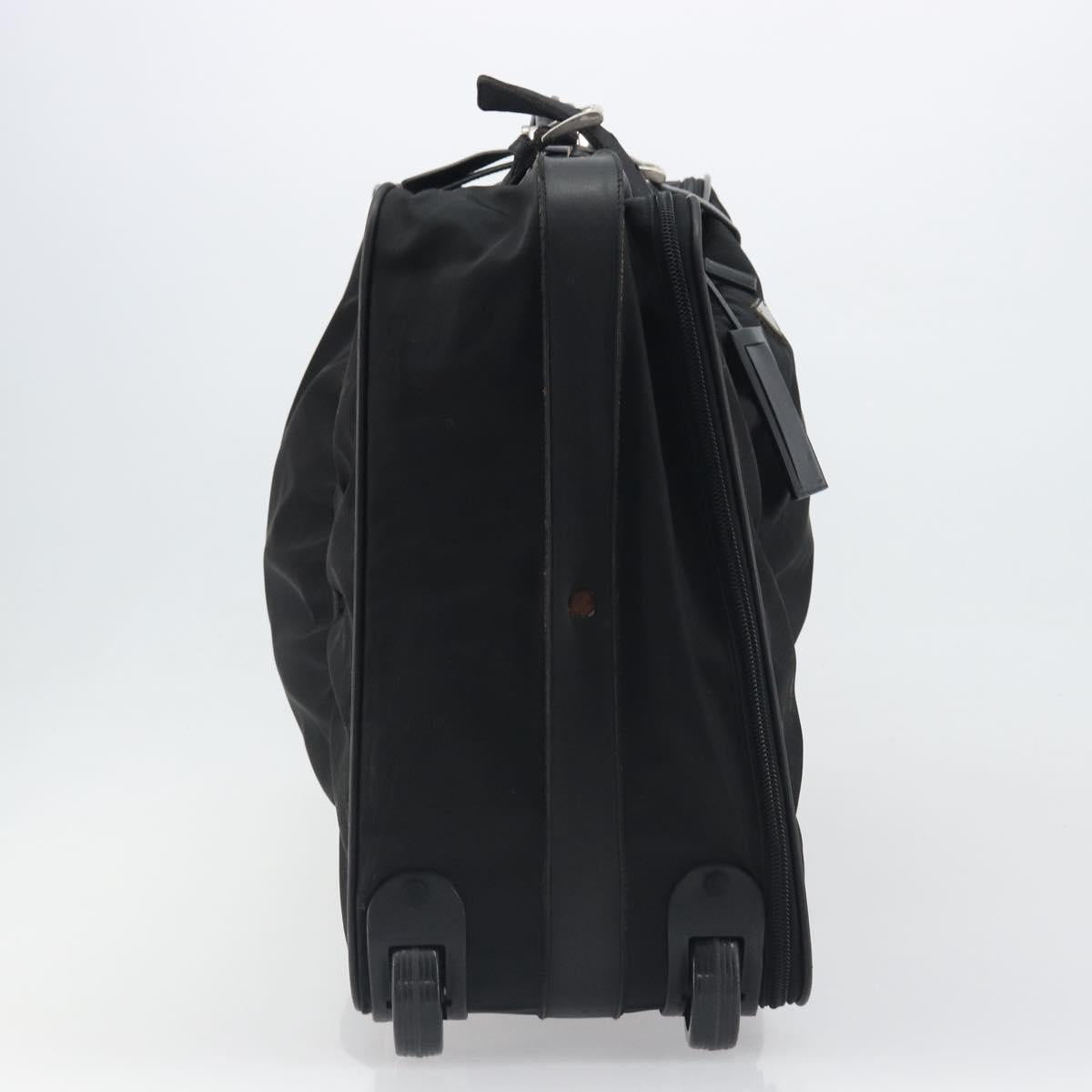 PRADA Suitcase Nylon Black Silver Auth bs28547
