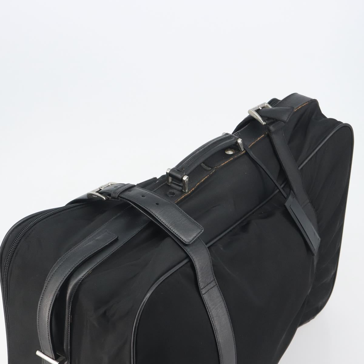PRADA Suitcase Nylon Black Silver Auth bs28547
