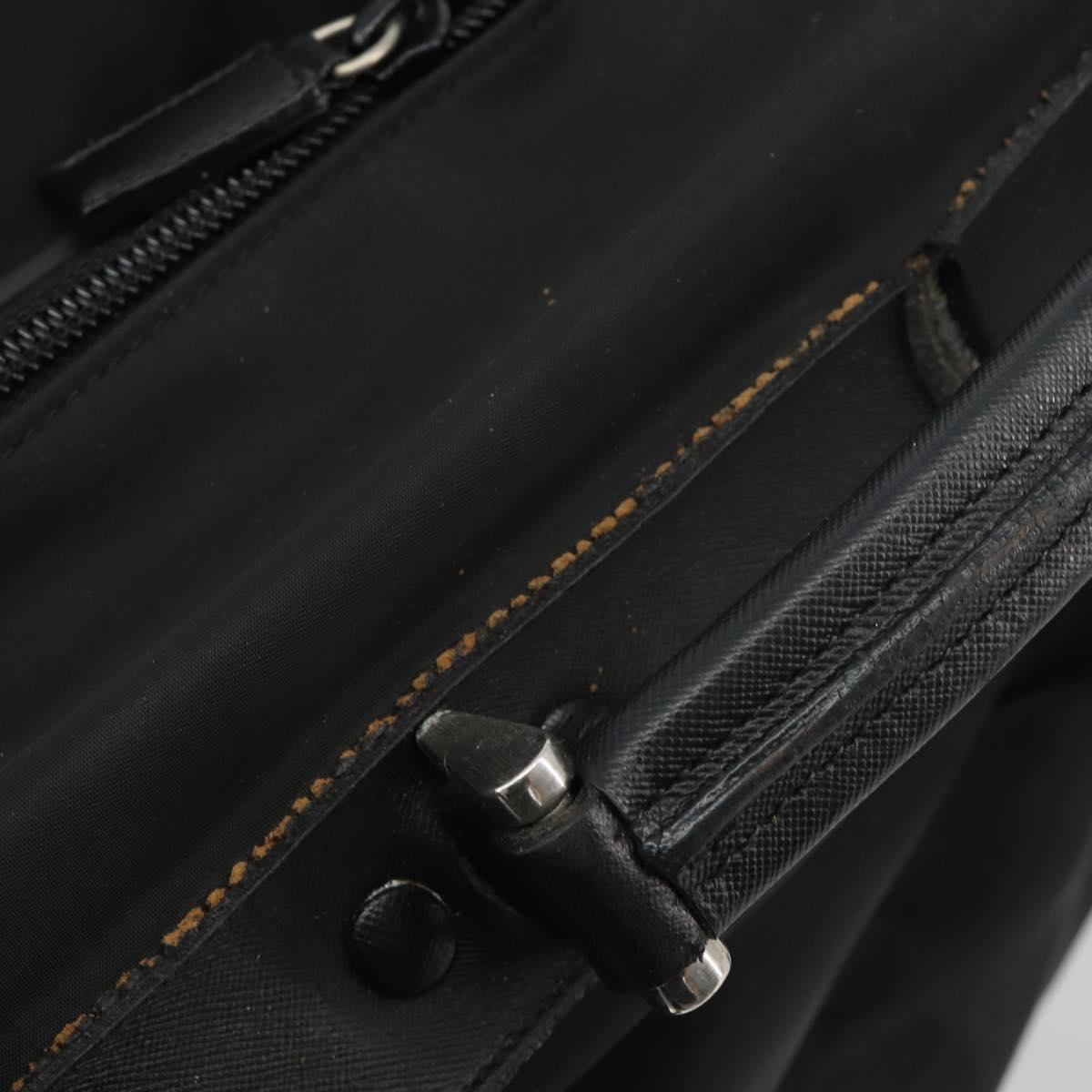 PRADA Suitcase Nylon Black Silver Auth bs28547