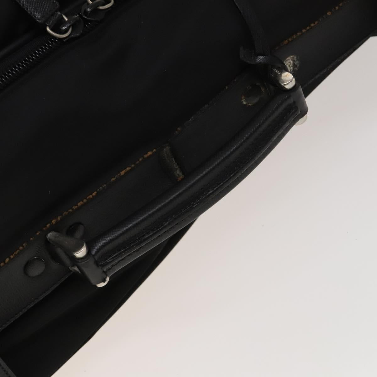 PRADA Suitcase Nylon Black Silver Auth bs28547