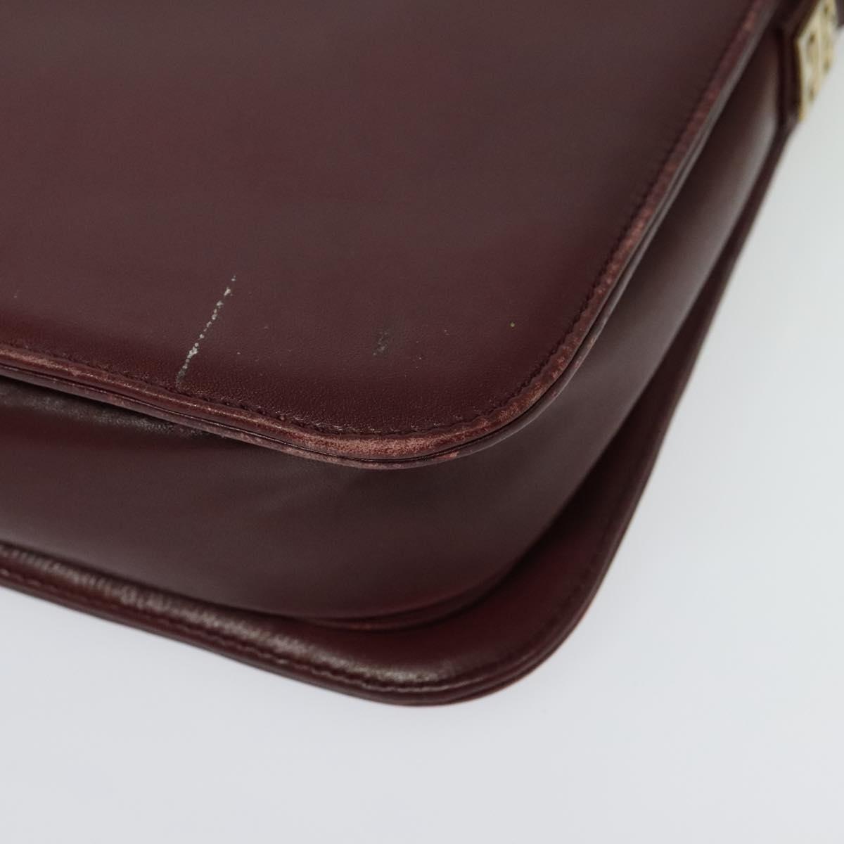 GIVENCHY Shoulder Bag Leather Bordeaux Auth bs28548