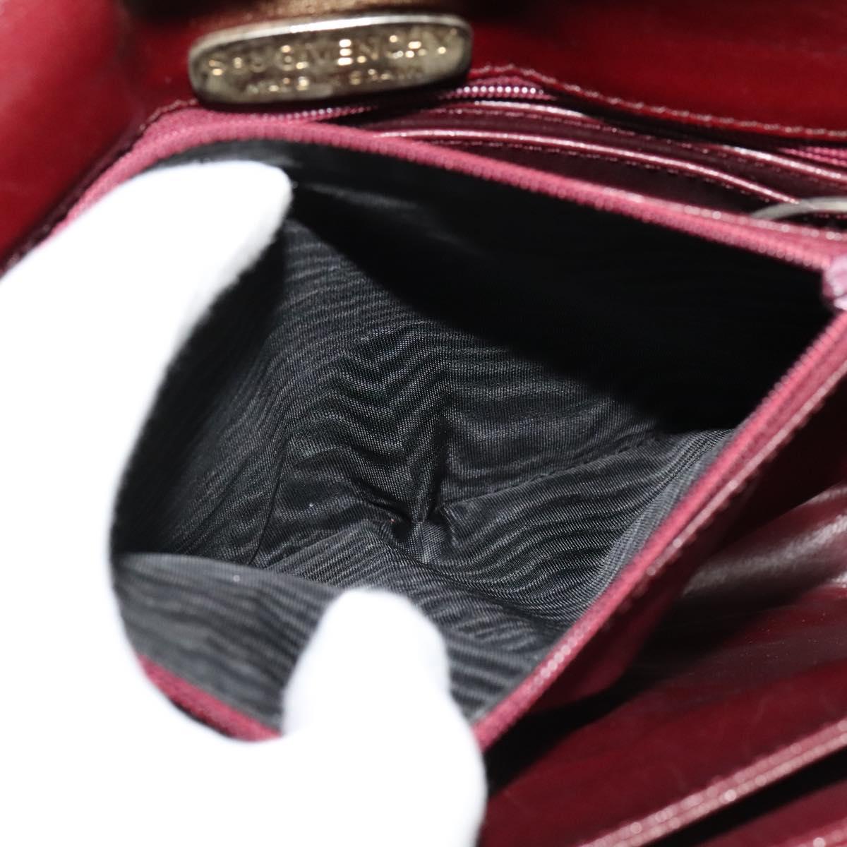 GIVENCHY Shoulder Bag Leather Bordeaux Auth bs28548