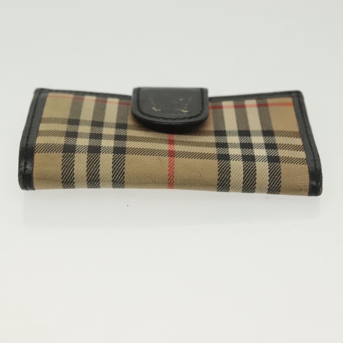 BURBERRY Key Case Canvas Leather 3Set Green Beige Auth bs28555