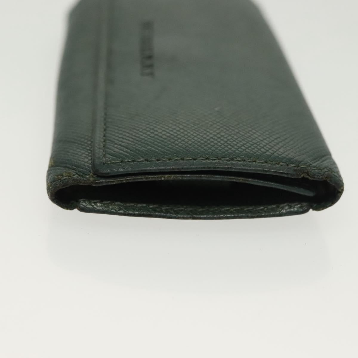 BURBERRY Key Case Canvas Leather 3Set Green Beige Auth bs28555