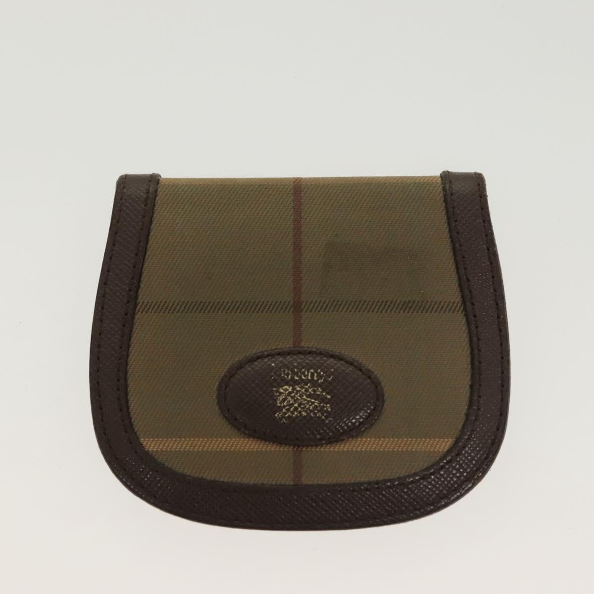 BURBERRY Key Case Canvas Leather 3Set Green Beige Auth bs28555