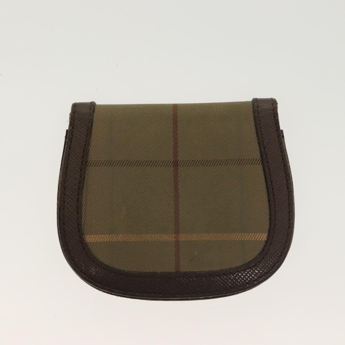 BURBERRY Key Case Canvas Leather 3Set Green Beige Auth bs28555