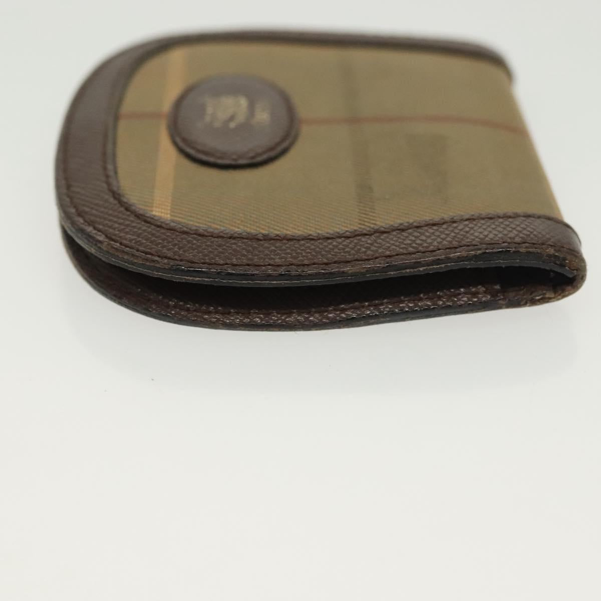 BURBERRY Key Case Canvas Leather 3Set Green Beige Auth bs28555