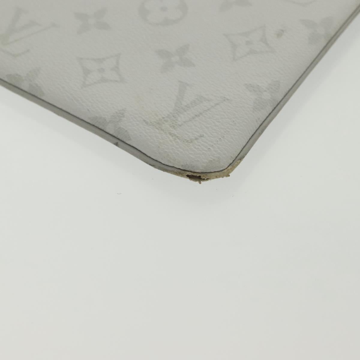 LOUIS VUITTON Monogram White Zipped Pouch GM Clutch Bag M68310 LV Auth bs28559