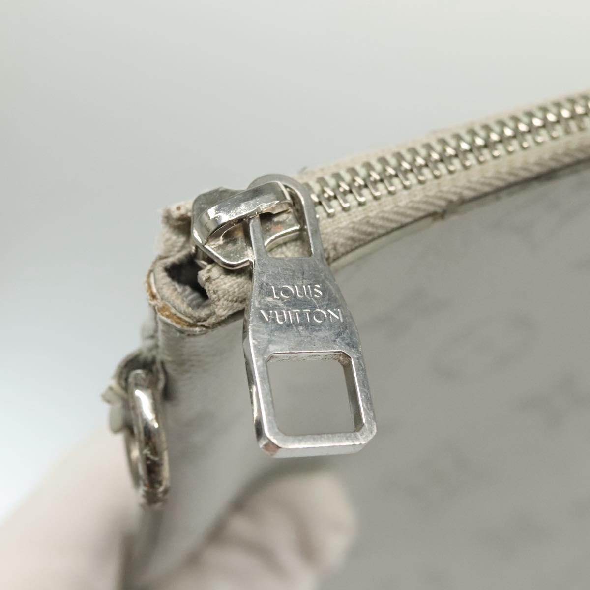 LOUIS VUITTON Monogram White Zipped Pouch GM Clutch Bag M68310 LV Auth bs28559