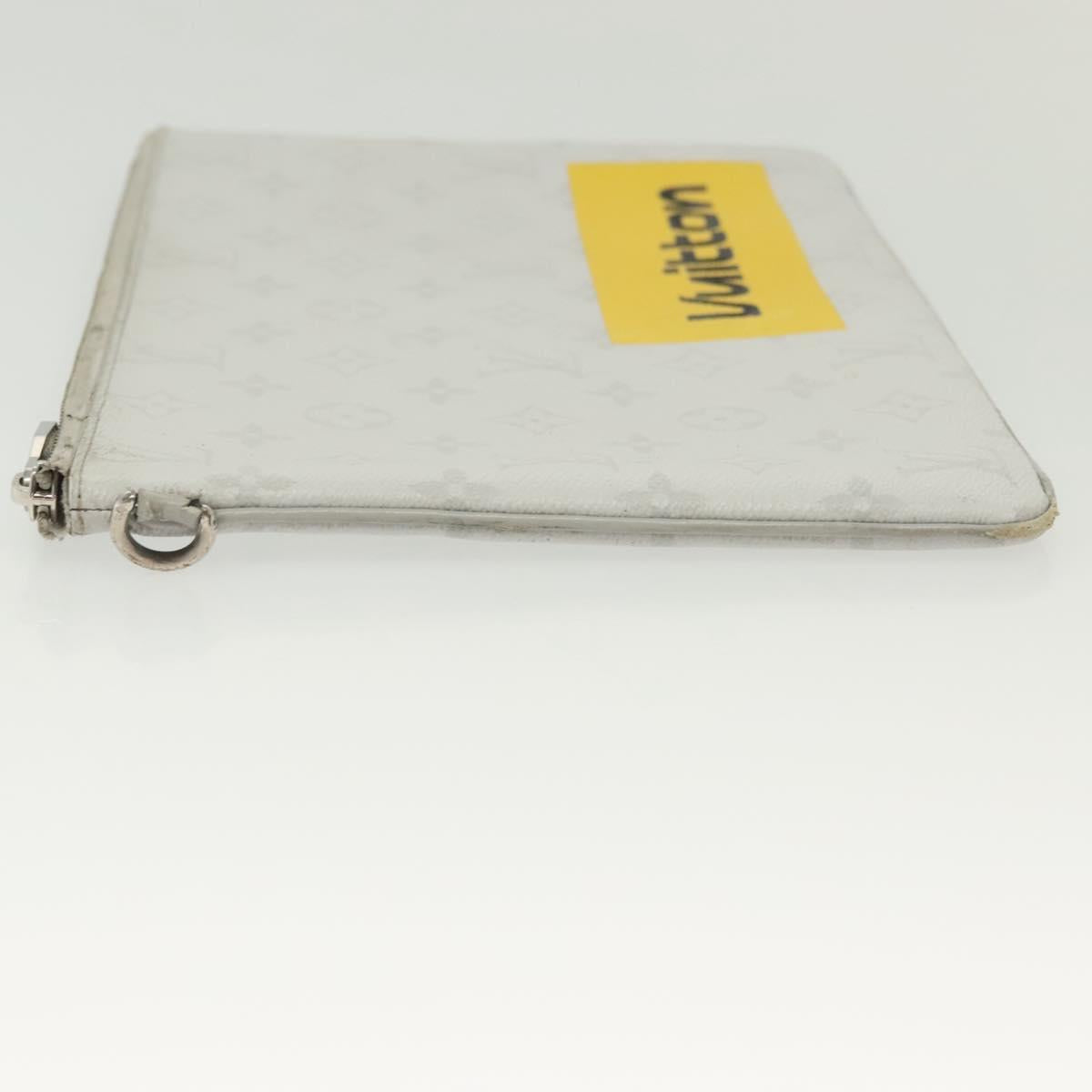 LOUIS VUITTON Monogram White Zipped Pouch GM Clutch Bag M68310 LV Auth bs28559