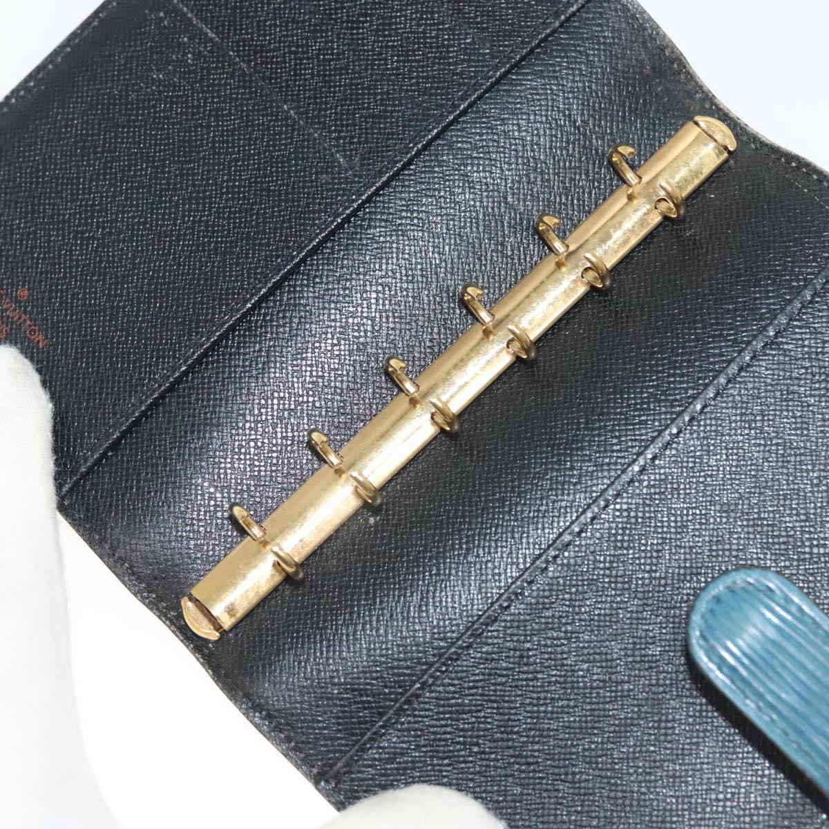 LOUIS VUITTON Epi Agenda PM Day Planner Cover Blue R20055 LV Auth bs28570