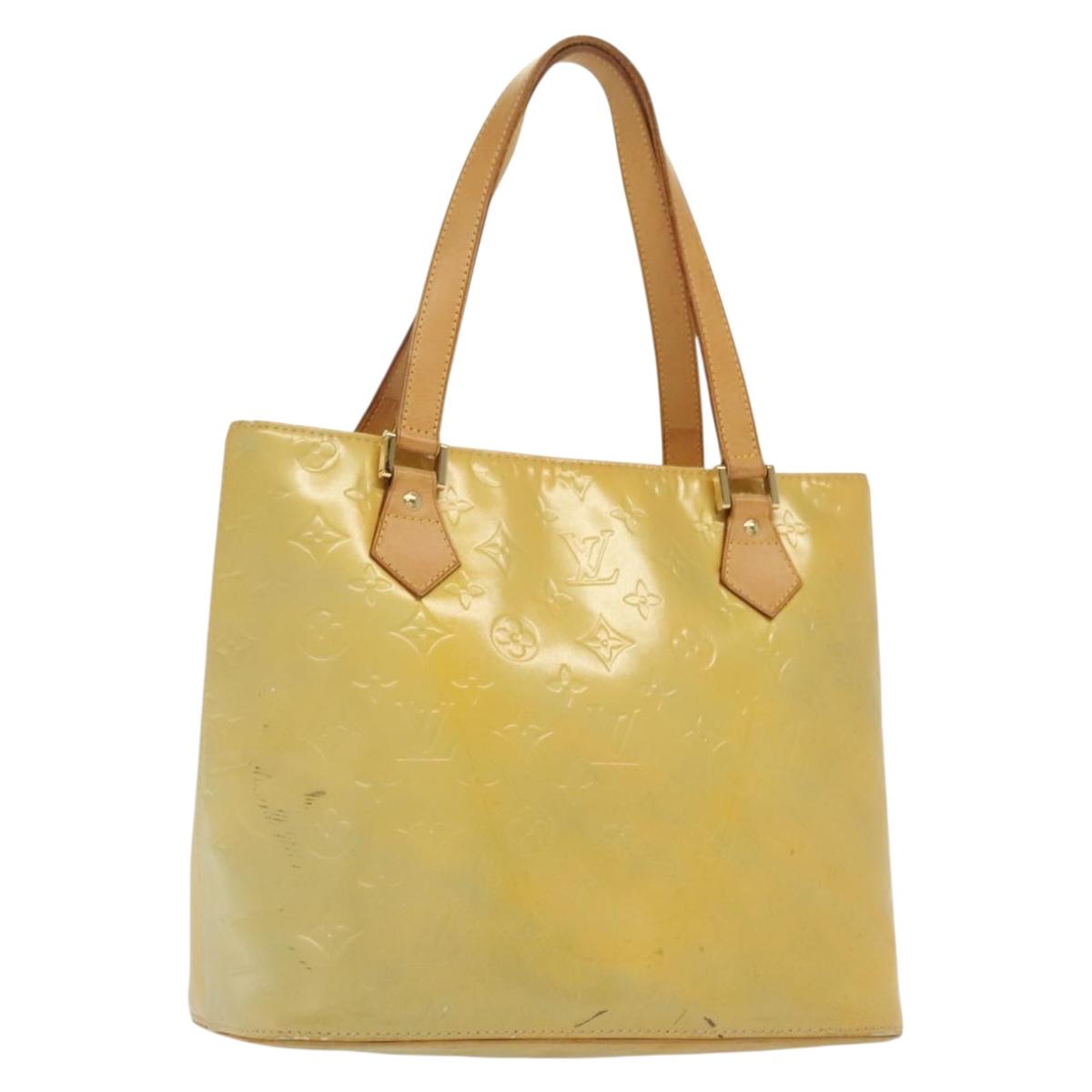 LOUIS VUITTON Monogram Vernis Houston Hand Bag Gris M91053 LV Auth bs28601