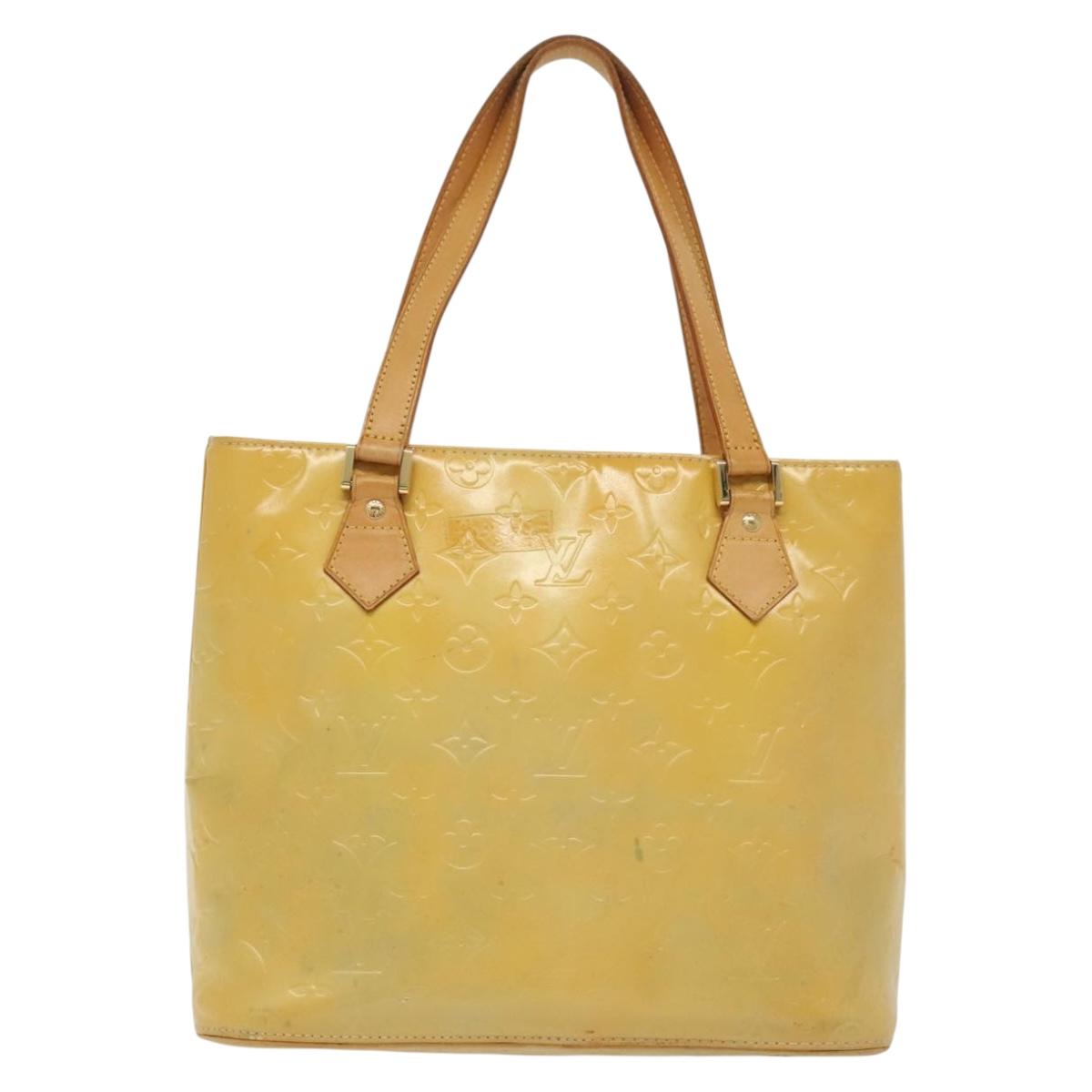 LOUIS VUITTON Monogram Vernis Houston Hand Bag Gris M91053 LV Auth bs28601