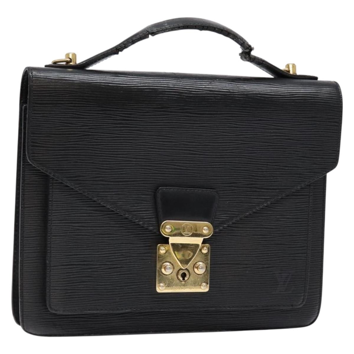 LOUIS VUITTON Epi Monceau 28 Hand Bag Black M52122 LV Auth bs28606