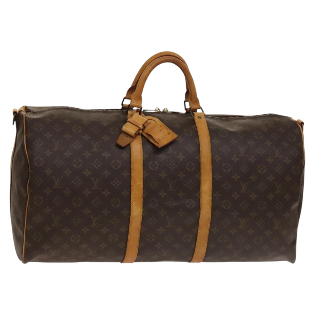 LOUIS VUITTON Monogram Keepall Bandouliere 60 Boston Bag M41412 LV Auth bs28623