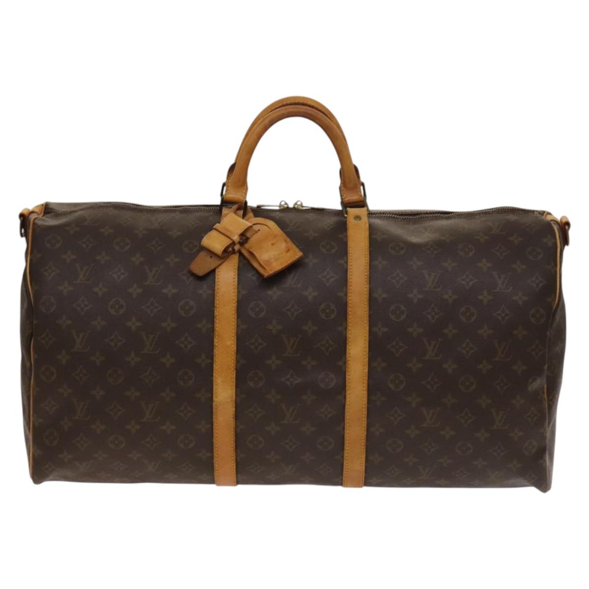 LOUIS VUITTON Monogram Keepall Bandouliere 60 Boston Bag M41412 LV Auth bs28623