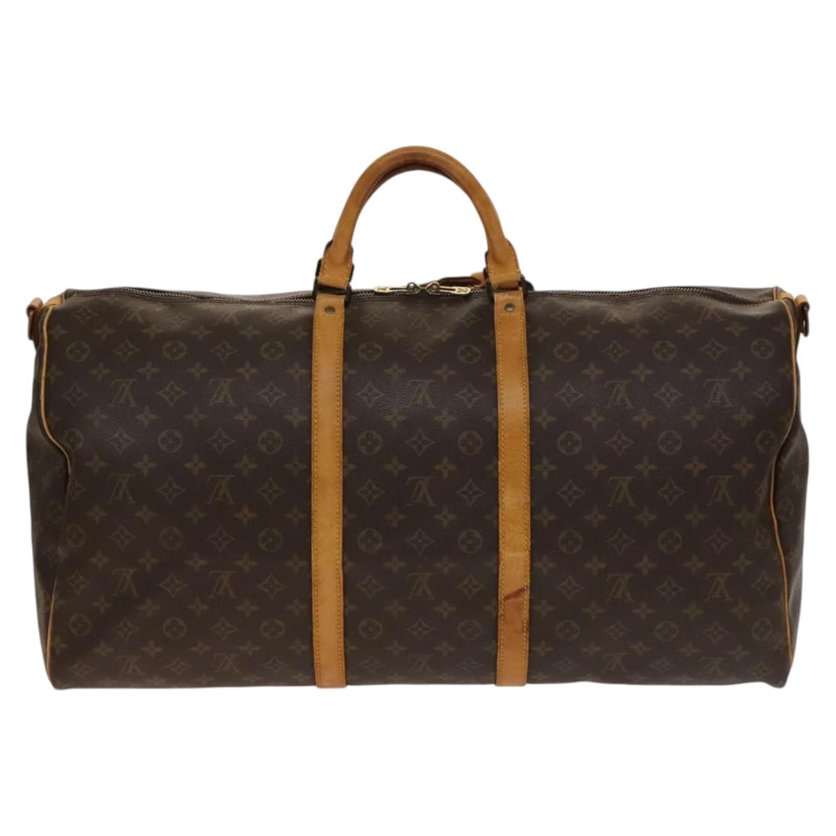 LOUIS VUITTON Monogram Keepall Bandouliere 60 Boston Bag M41412 LV Auth bs28623