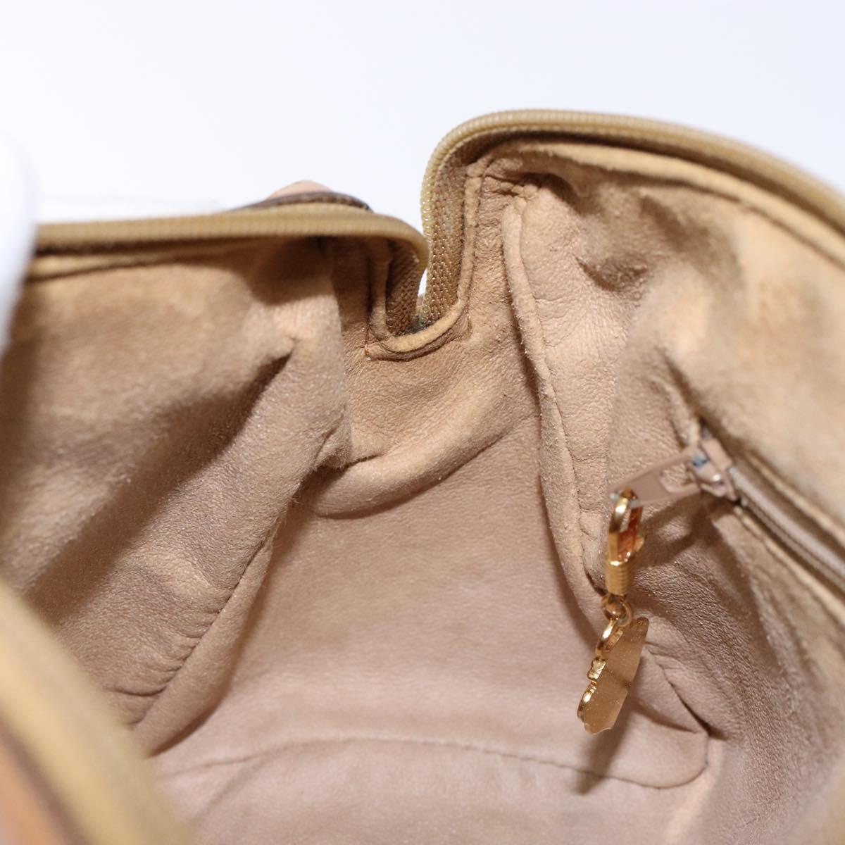 GUCCI Micro GG Supreme Shoulder Bag PVC Beige Gold Auth bs28631