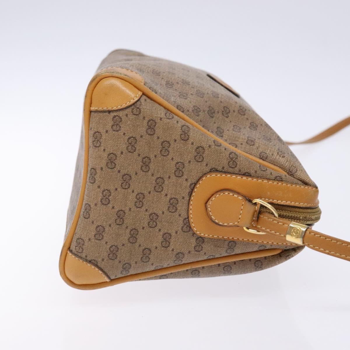 GUCCI Micro GG Supreme Shoulder Bag PVC Beige Gold Auth bs28631