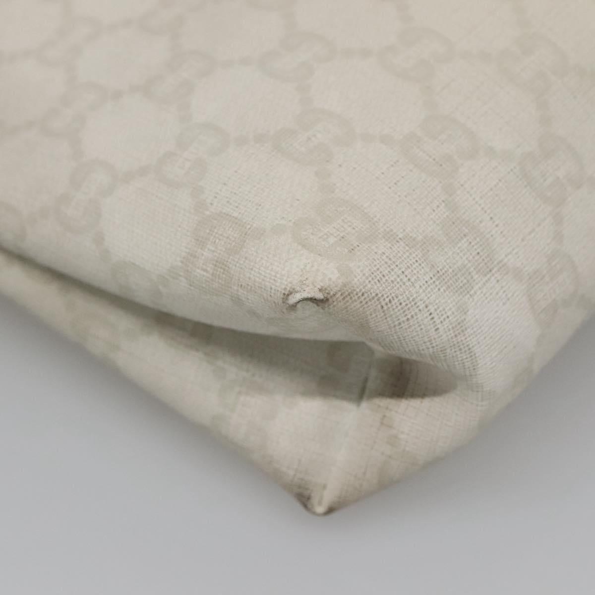GUCCI GG Plus Supreme Clutch Bag PVC White Auth bs28632