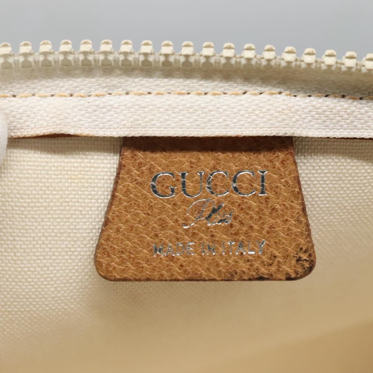 GUCCI GG Plus Supreme Clutch Bag PVC White Auth bs28632
