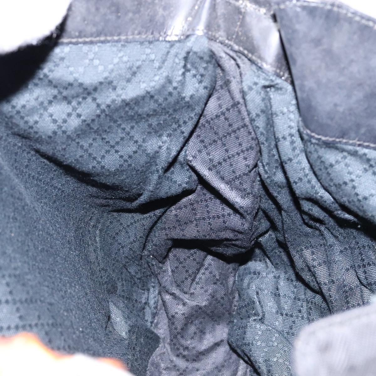 GUCCI Bamboo Shoulder Bag Nylon Black Silver 001 1553 1577 Auth bs28640