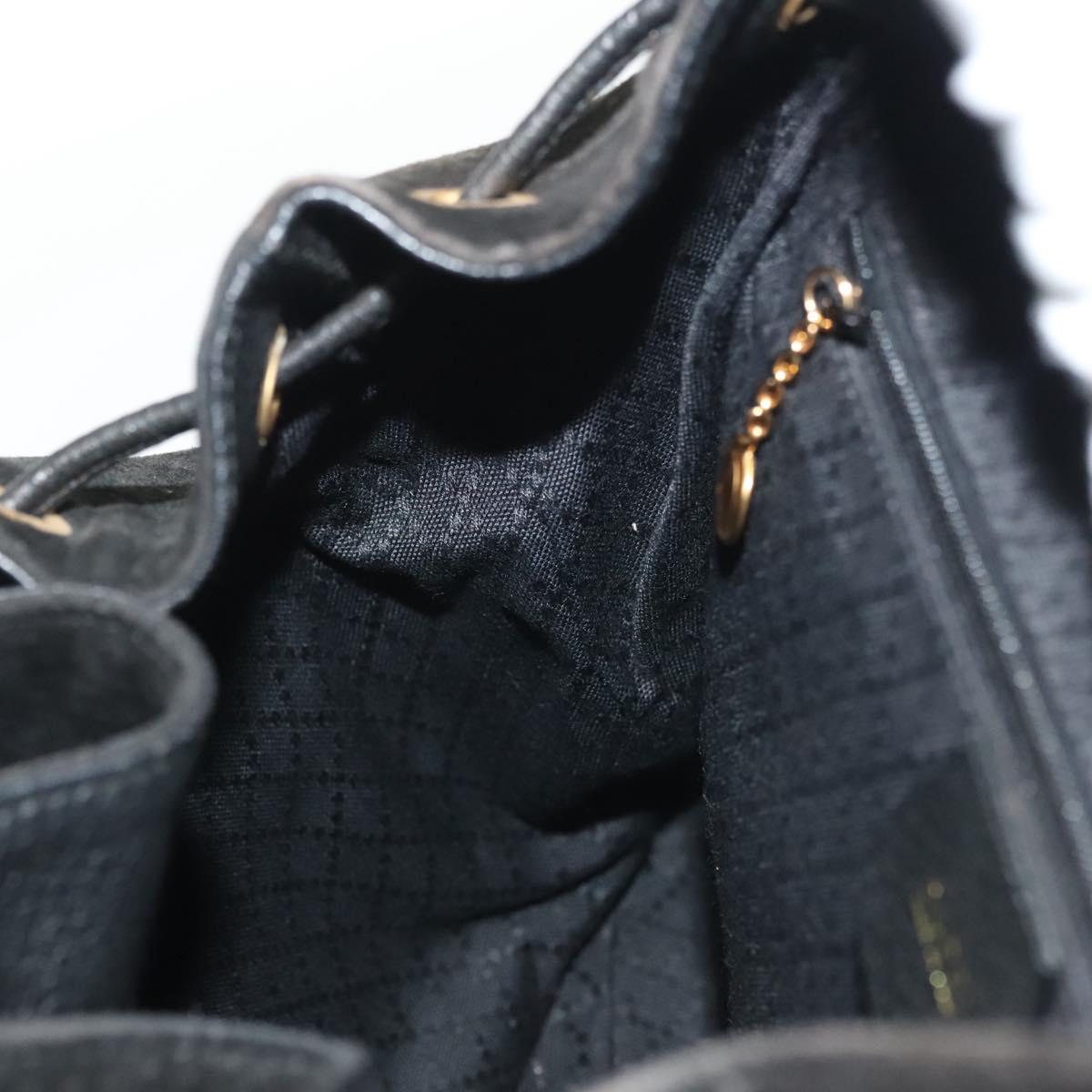 GUCCI Bamboo Backpack Suede Black Gold 003 1998 0016 Auth bs28645