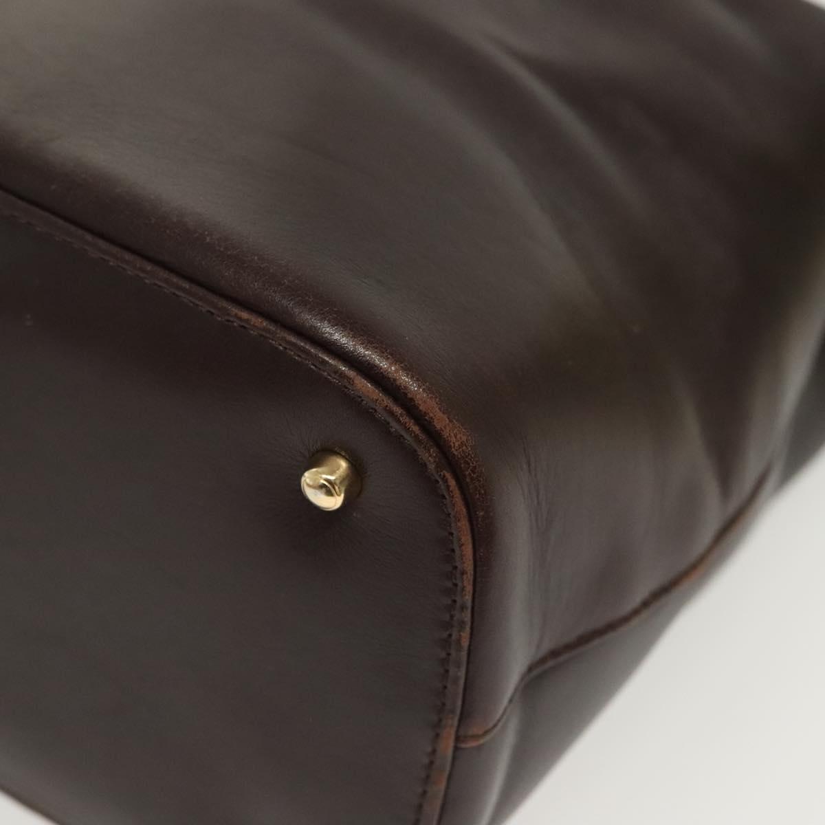 GUCCI Shoulder Bag Leather Brown Gold 001 1998 1805 Auth bs28648