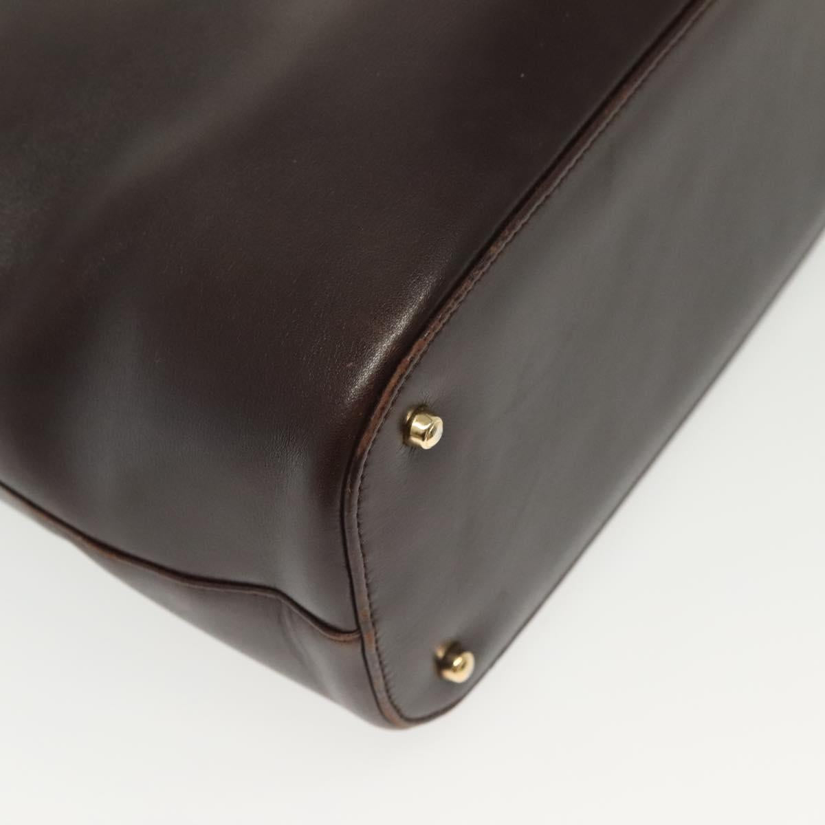 GUCCI Shoulder Bag Leather Brown Gold 001 1998 1805 Auth bs28648