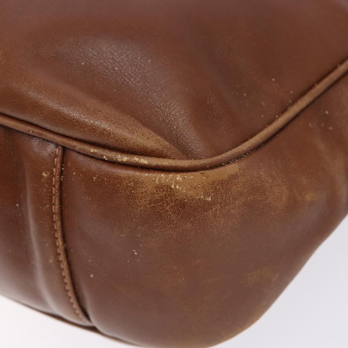 GUCCI Bamboo Hand Bag Leather Brown Gold 001 1705 1638 Auth bs28654