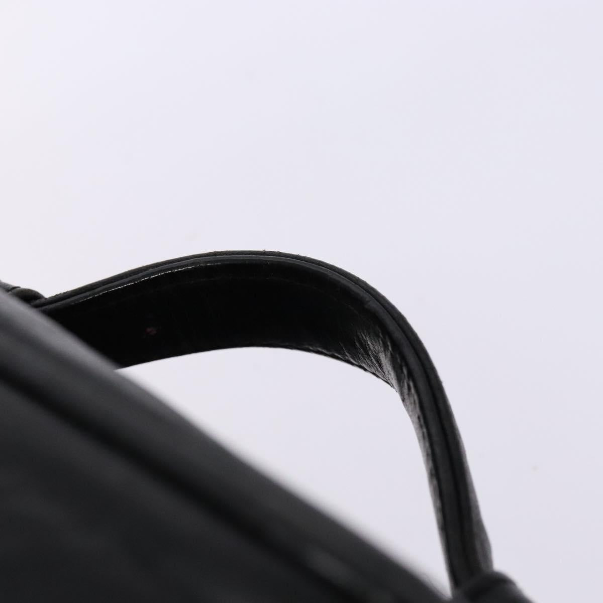 CHANEL Bicolore Vanity Hand Bag Lamb Skin Black Gold CC Auth bs28655