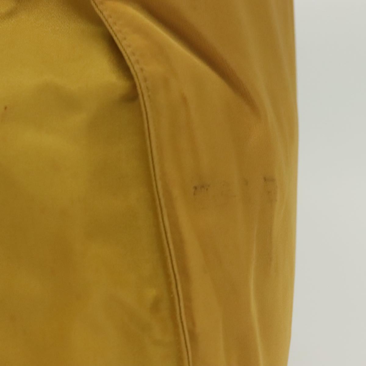 PRADA Tote Bag nylon metal Yellow Gold Auth bs28687