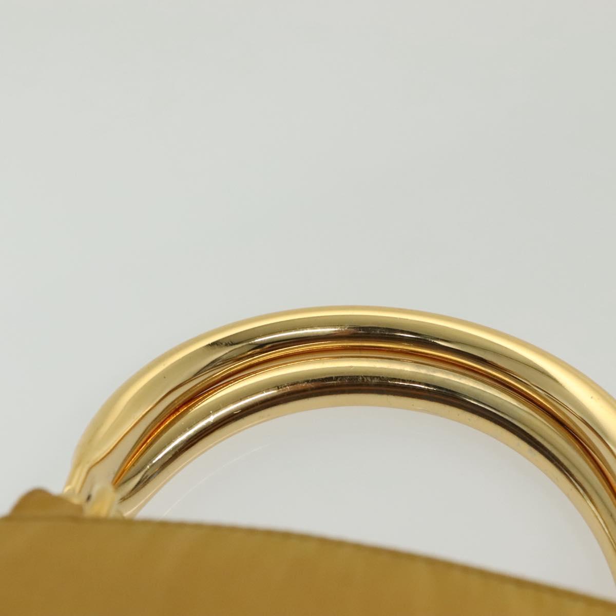 PRADA Tote Bag nylon metal Yellow Gold Auth bs28687