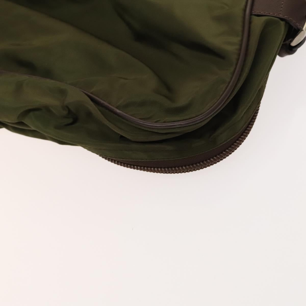 PRADA Garment Cover Nylon Khaki Silver Auth bs28697