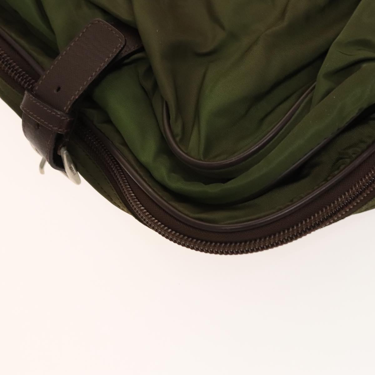 PRADA Garment Cover Nylon Khaki Silver Auth bs28697