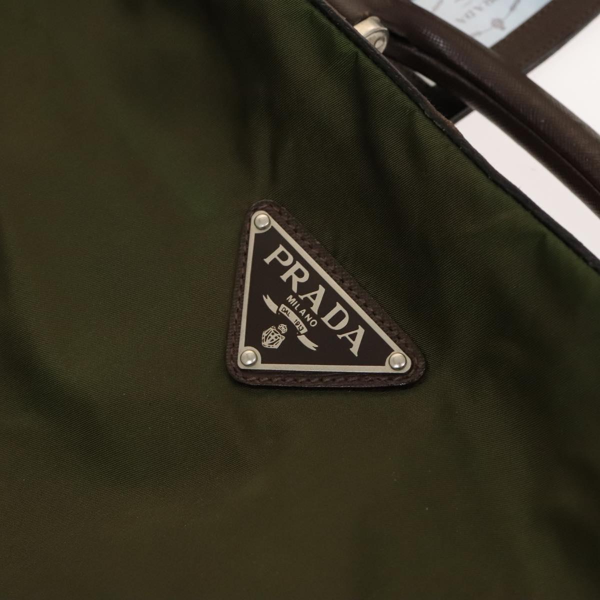 PRADA Garment Cover Nylon Khaki Silver Auth bs28697