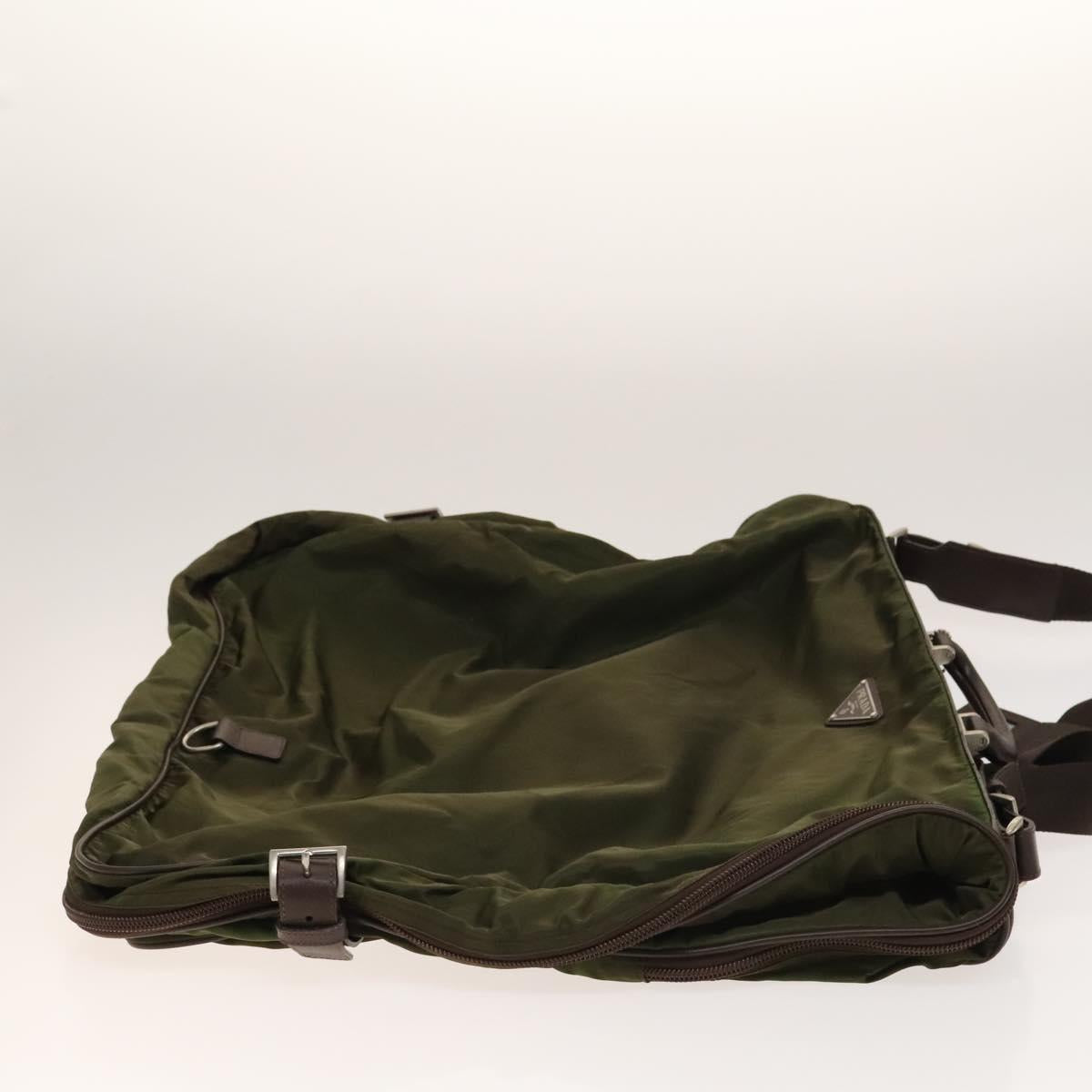 PRADA Garment Cover Nylon Khaki Silver Auth bs28697