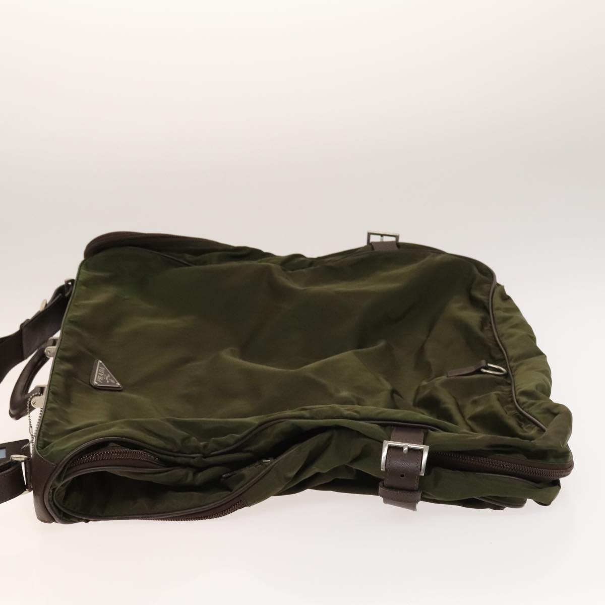 PRADA Garment Cover Nylon Khaki Silver Auth bs28697