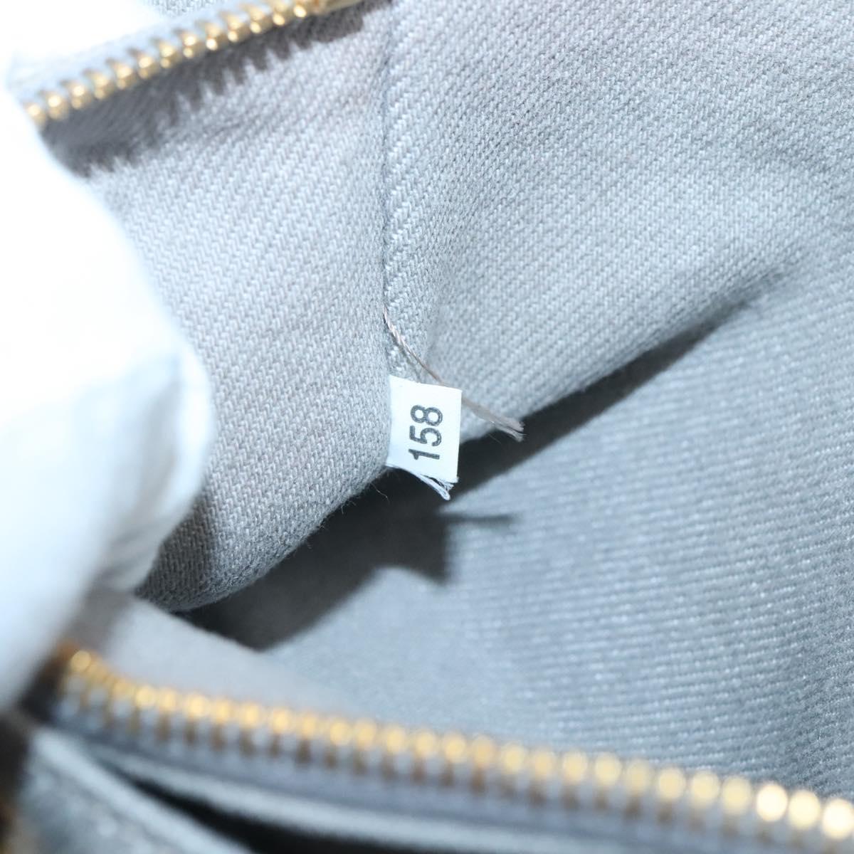 PRADA Canapa MM Hand Bag Canvas Gray Gold Auth bs28698