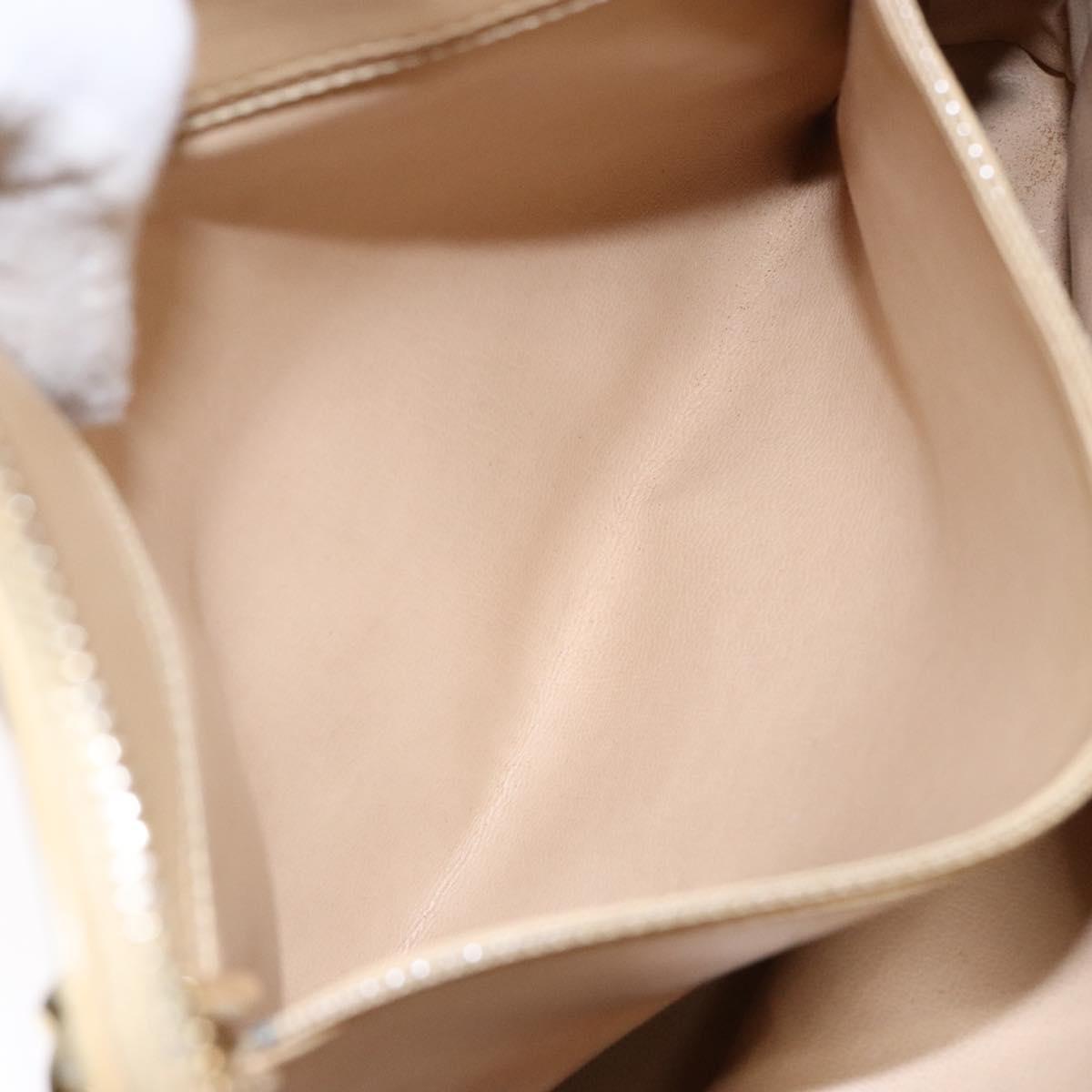 CHANEL Matelasse Chain Shoulder Bag Lamb Skin Beige Gold CC Auth bs28703
