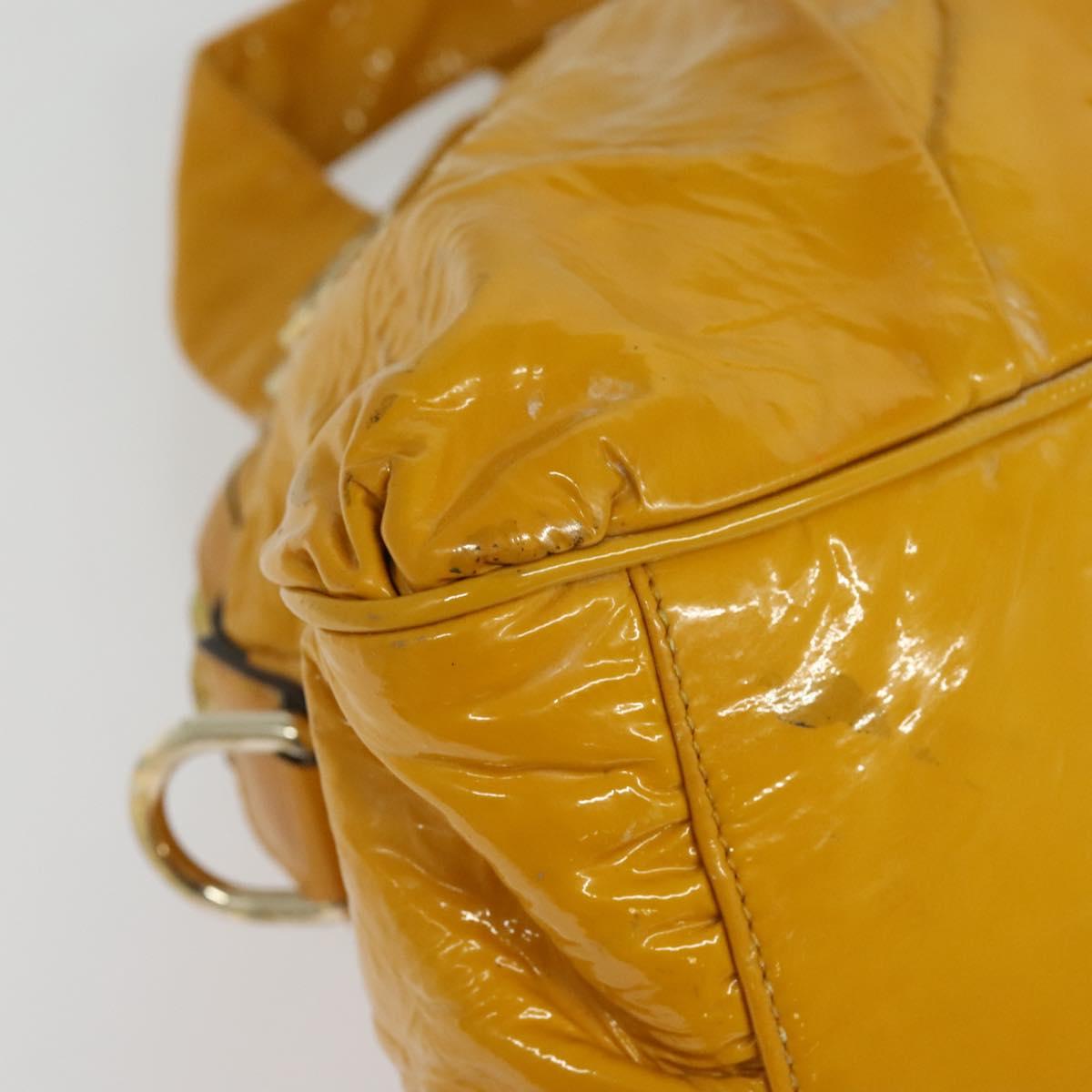 GUCCI Tote Bag Enamel Yellow Gold 197019 Auth bs28709